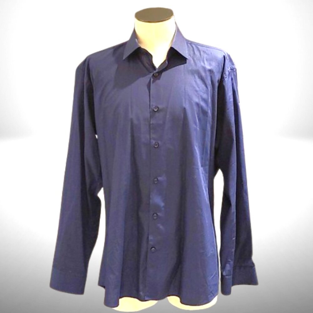 Jared Lang navy blue men's shirt 100% cotton. XL